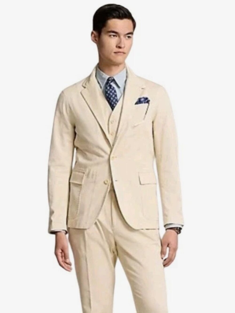 Polo Ralph Lauren Blazer Size 46 Long Tailored Washed Twill Suit Jacket New